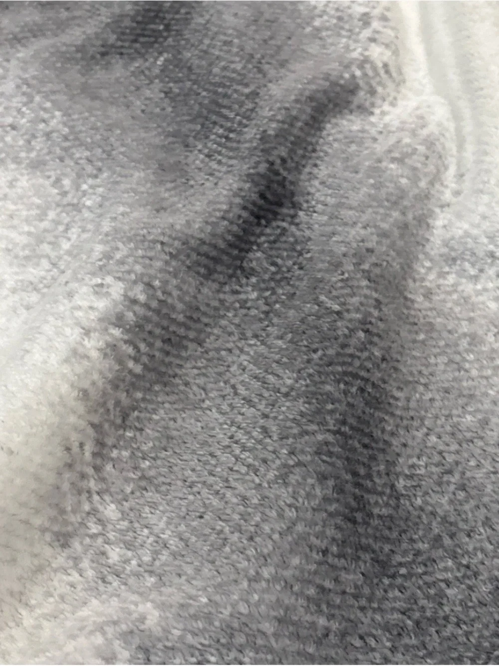 Mon Chateau Luxury Collection Blanket Throw 60”x70” Grey White Ombré Textured